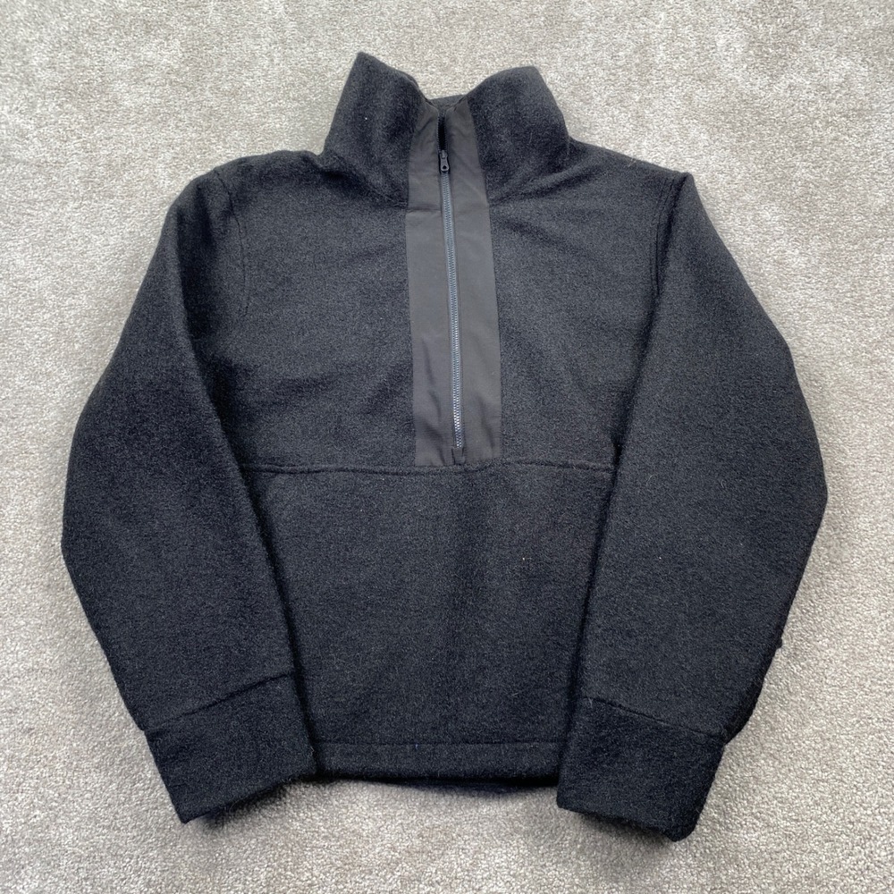 Alpine Design Quarter Zip Pullover Mens Medium Black Textured Fleece Gorpcore